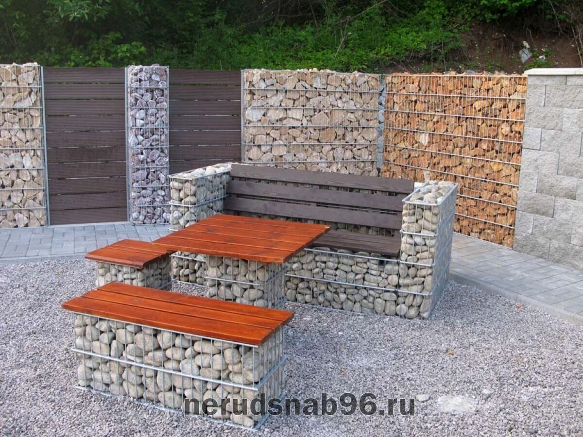 Подпорные габионы и каменное наполнение под проект благоустройства, фото 5